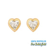9ct Solid Gold Heart CZ Bezel Studs - Seol Gold