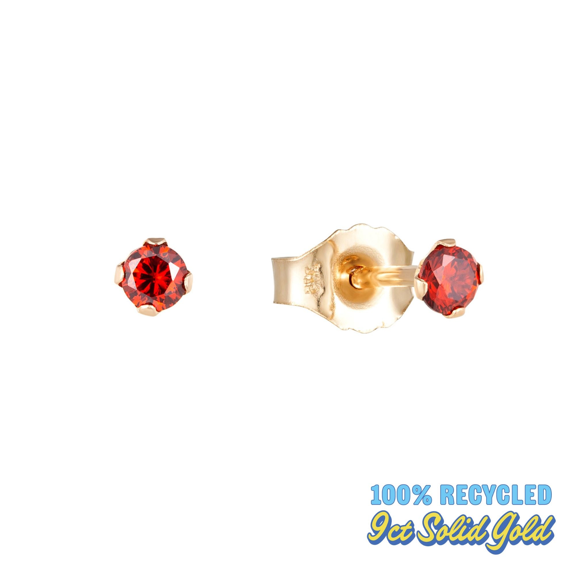 9ct Solid Gold Garnet Stud Earrings - seolgold
