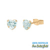 Seol Gold - Blue Cz Heart Studs