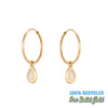 9ct Solid Gold Opal Teardrop Hoops