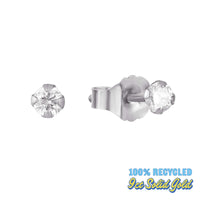 9ct white Gold Diamond Stud Earrings - seol-gold