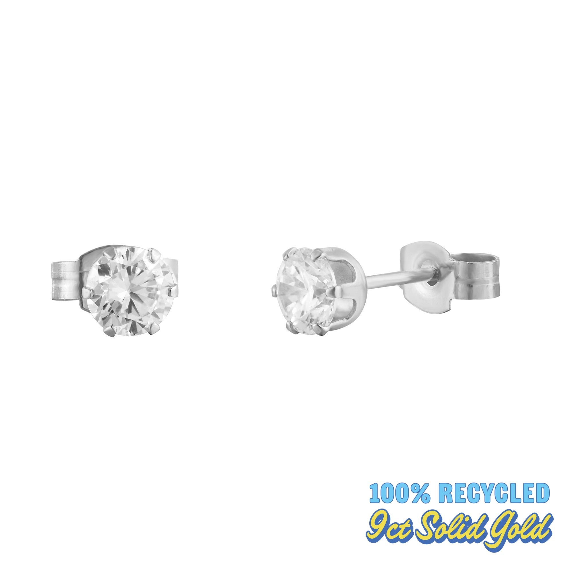 9ct white gold stud earrings - seol-gold