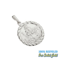 9ct white gold st christopher - seolgold