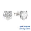 Sterling Silver CZ Heart Studs - Seol Gold