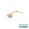 9ct Solid Gold Amethyst CZ Bezel Nose Stud - seolgold