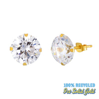 9ct Solid Gold 10mm Jumbo CZ Studs - Seol Gold