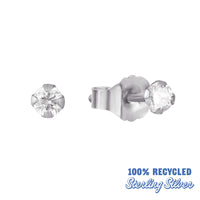 9ct white Gold Diamond Stud Earrings - seol-gold