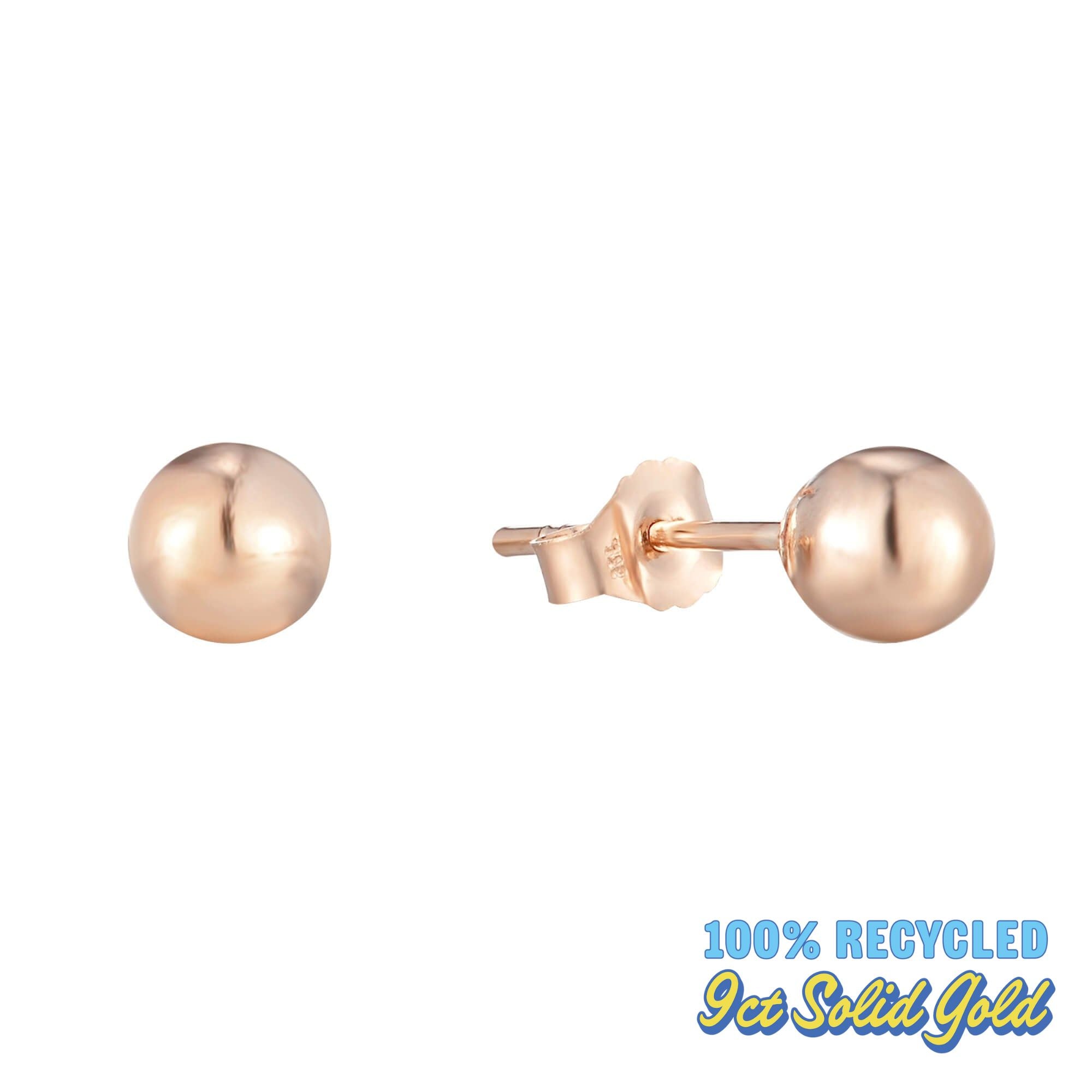 9ct rose Gold Ball Studs - seol-gold