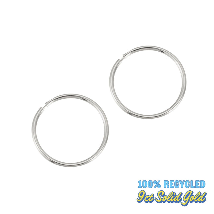 9ct white gold hoops - seolgold