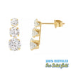 9ct Solid Gold Triple CZ Studs - Seol Gold