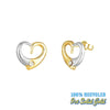 9ct Solid Gold Two Tone Heart Earrings - seolgold