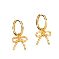 Seol Gold - 18ct Gold Plated Bow Charm Hoops