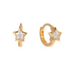 Gold star-shaped earrings on a white background - seolgold