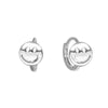 Silver smiley face earrings on a white background - seolgold