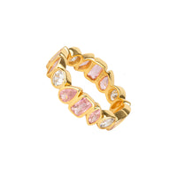 Seol Gold - 18ct Gold Vermeil Multi Shape Bezel Set Eternity Band Ring