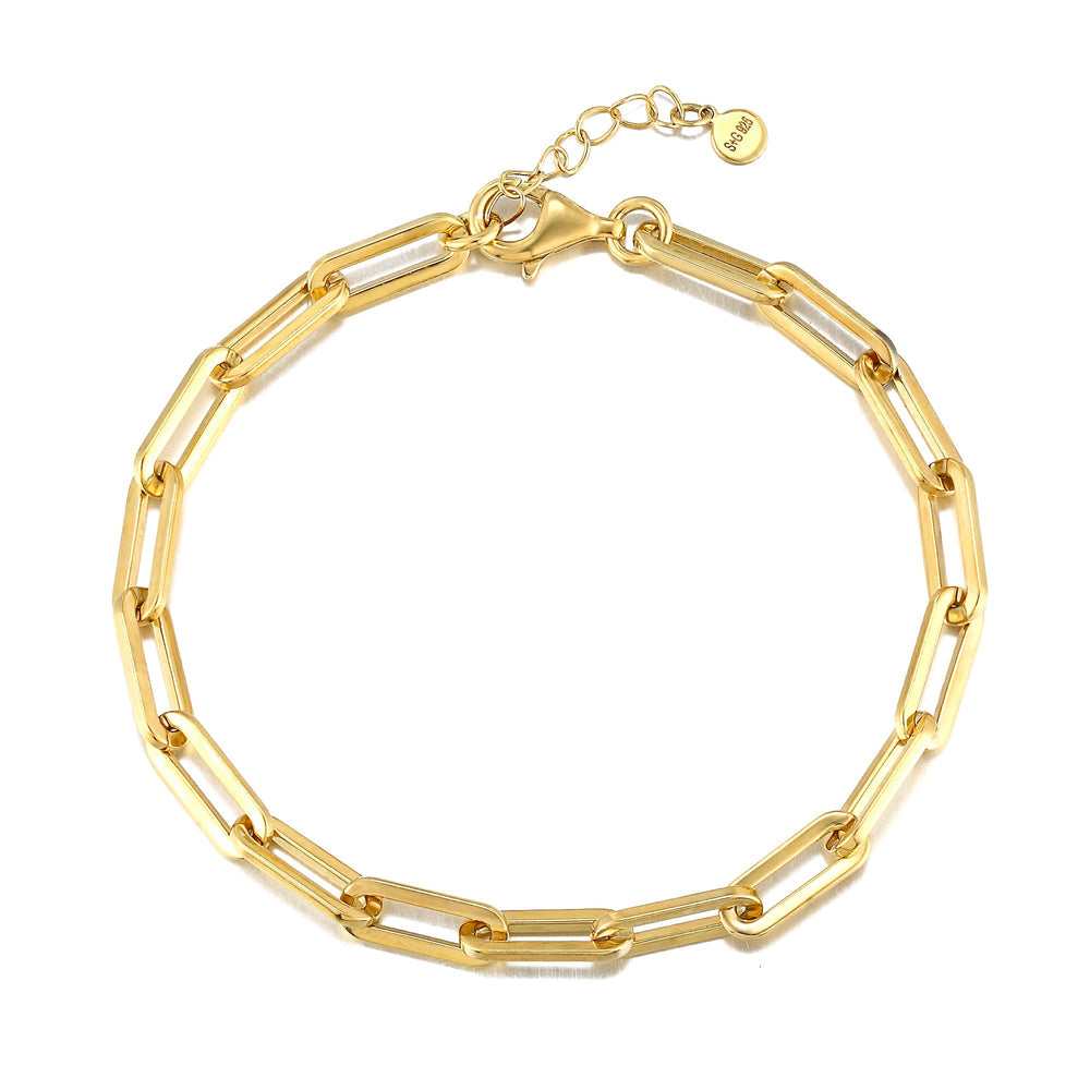 18ct Gold Vermeil Cable Chain Thick Bracelet