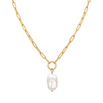18ct Gold Vermeil Baroque Pearl Charm Necklace (Mens)
