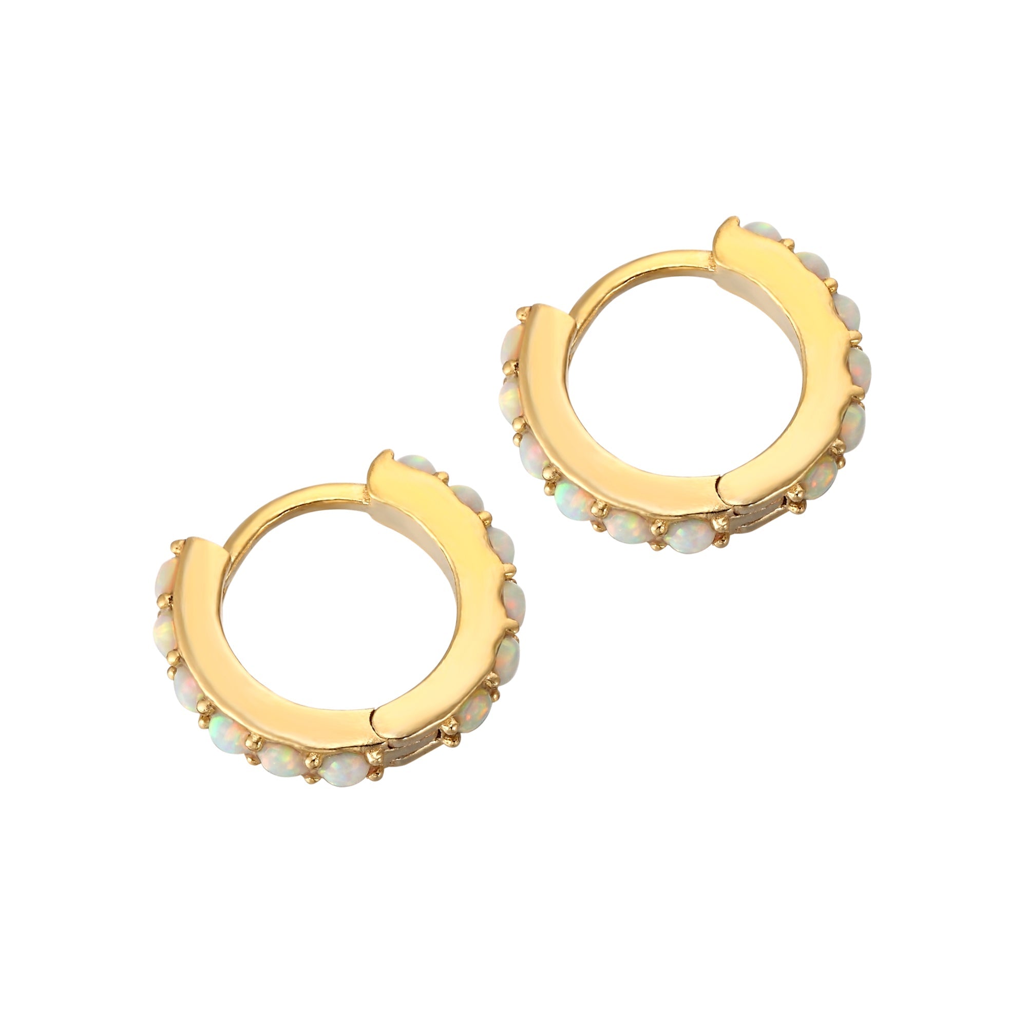 opal hoop earrings - seol gold