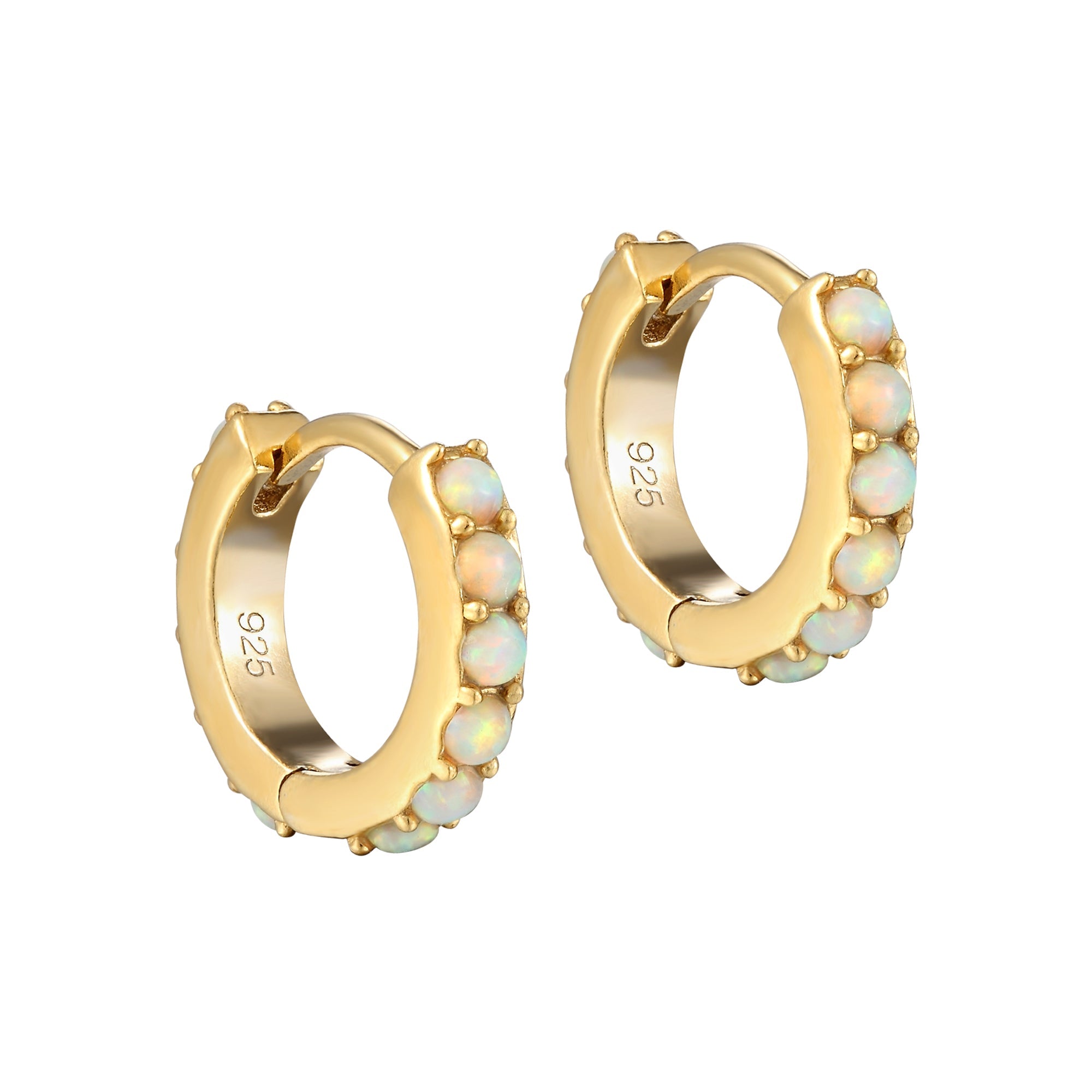 opal hoop earrings - seol gold