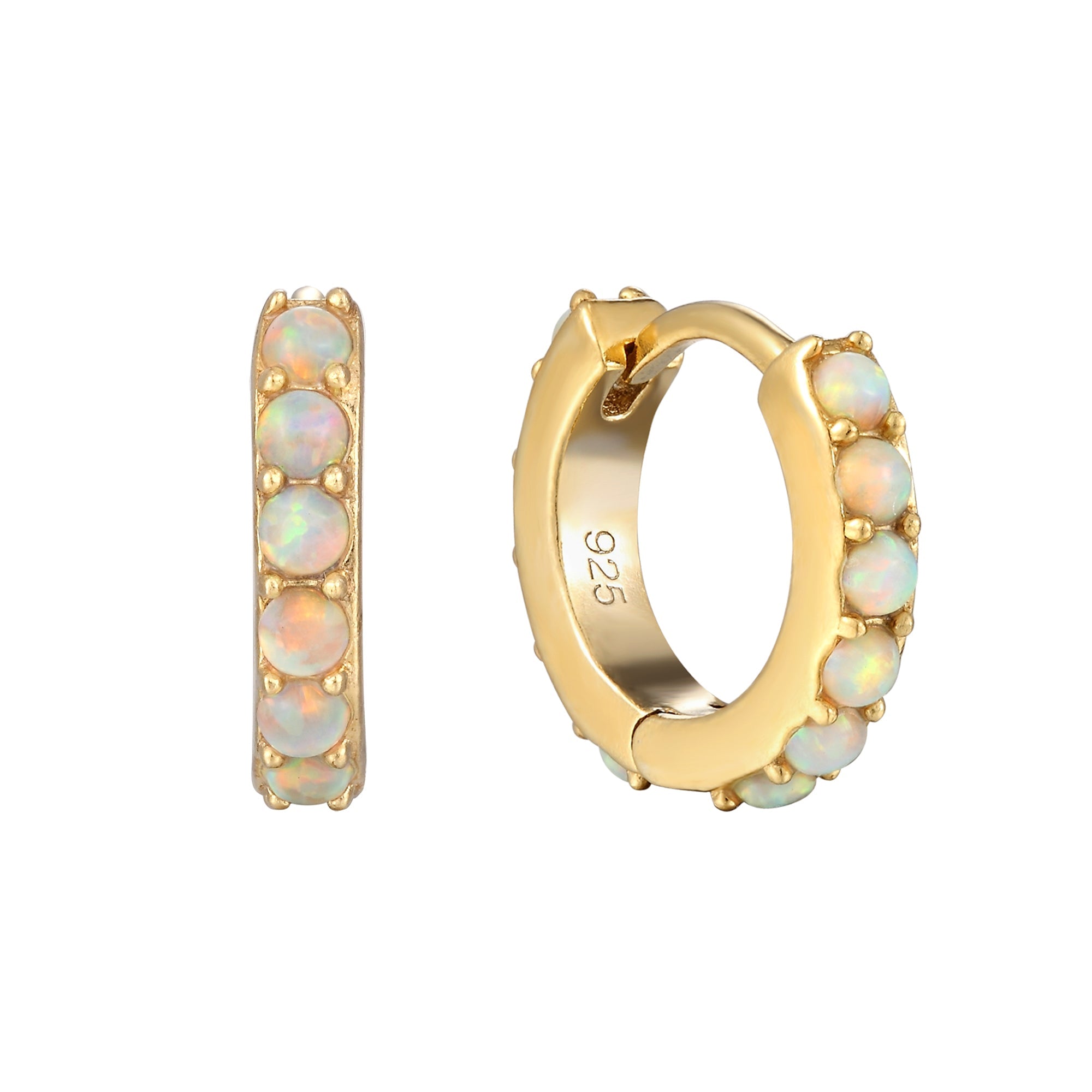 opal hoop earrings - seol gold
