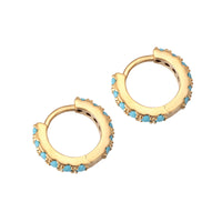 18ct Gold Vermeil turquoise - cartilage hoops - seolgold