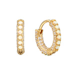 18ct Gold Vermeil Opal CZ Hoop Earrings