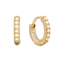 Opal Hoop Earrings - seol-gold