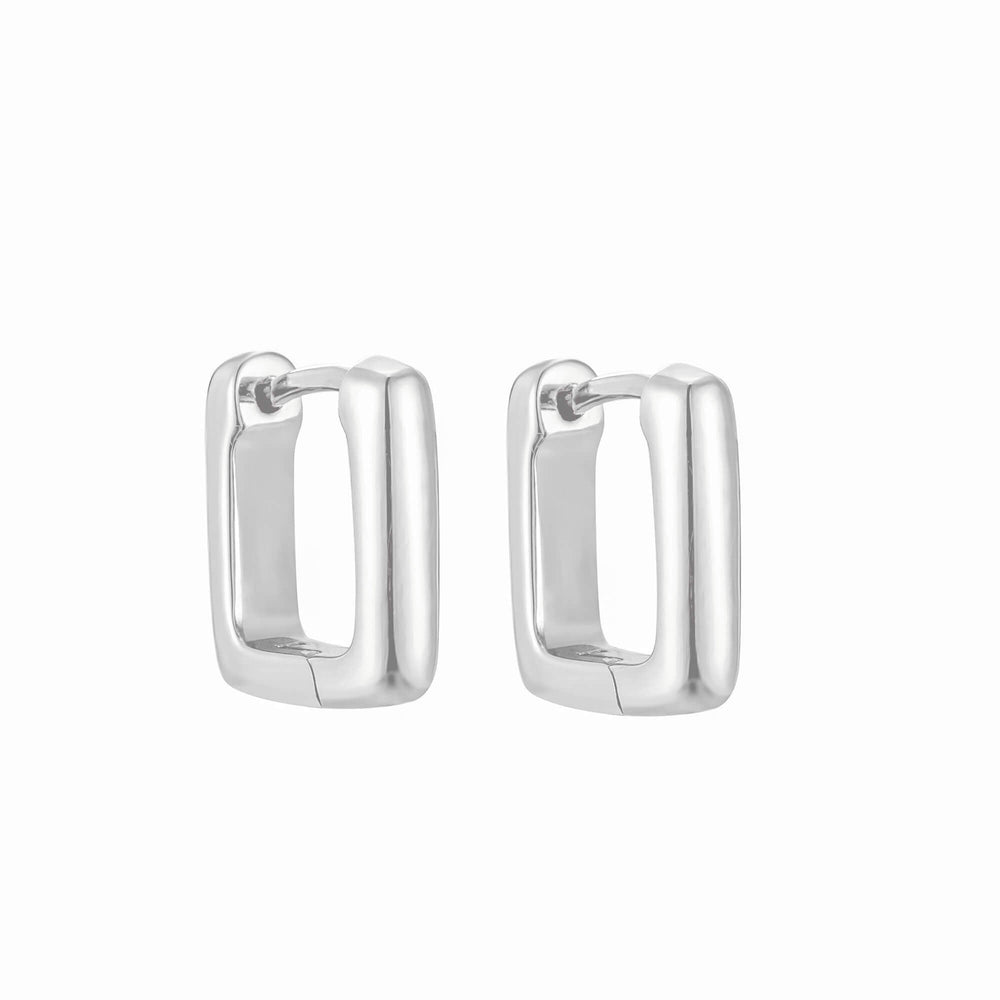 Sterling Silver Tiny Rectangle Hoops
