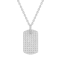mens cz dog tag necklace - seolgold