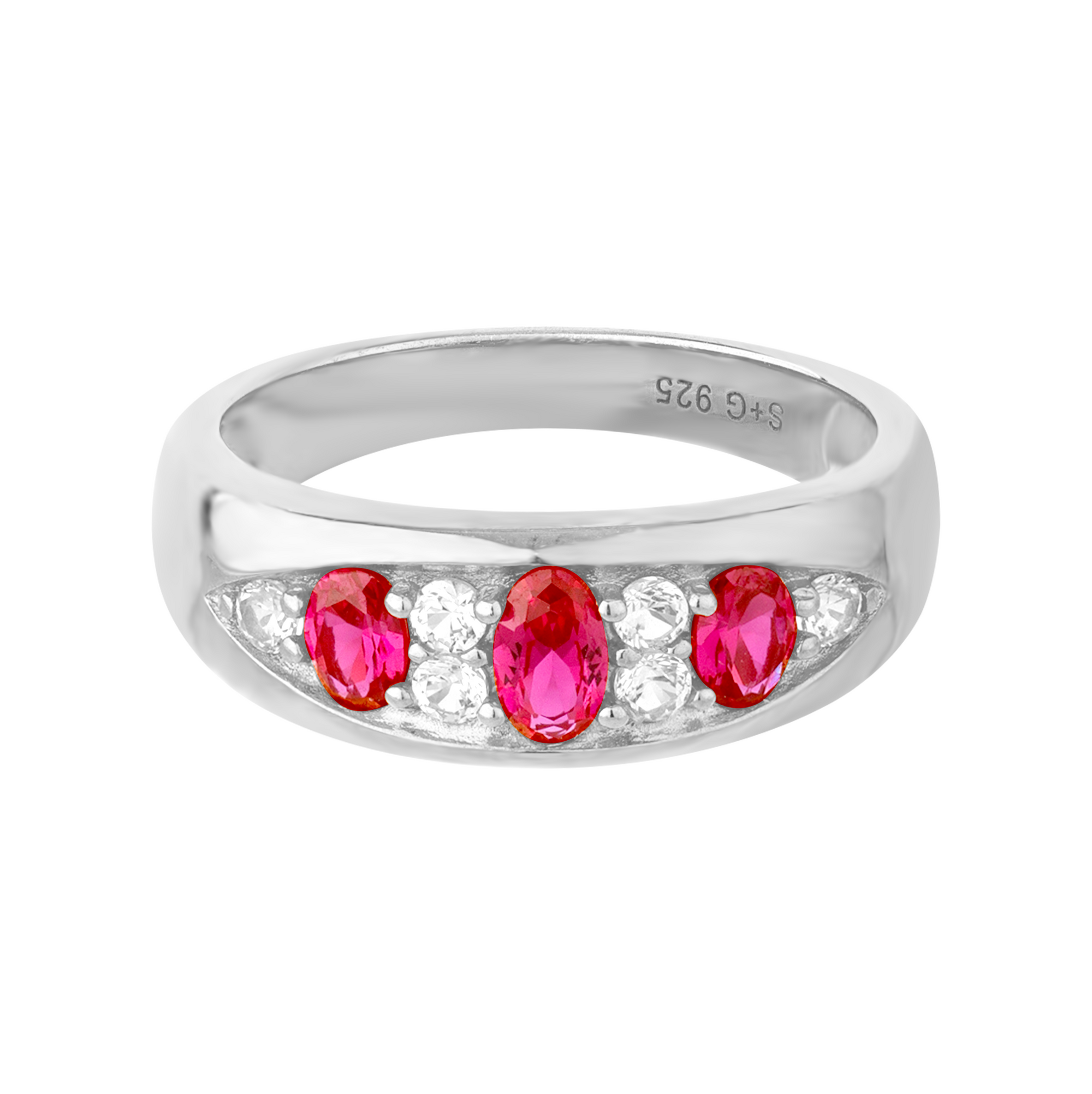 silver ruby pink ring - Cubic Zirconia Tennis Bracelet - seolgold