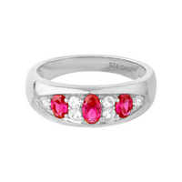 silver ruby pink ring - Cubic Zirconia Tennis Bracelet - seolgold