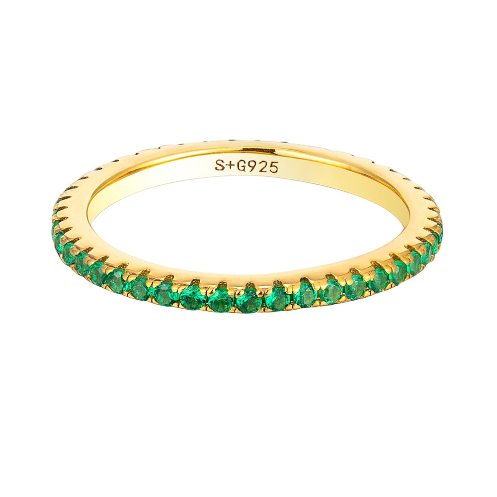 18ct Gold Vermeil Emerald Eternity Ring