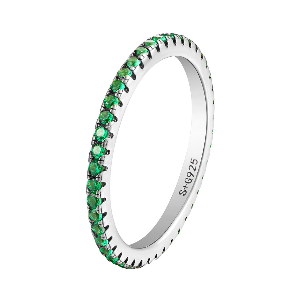 emerald silver stacking ring - seolgold