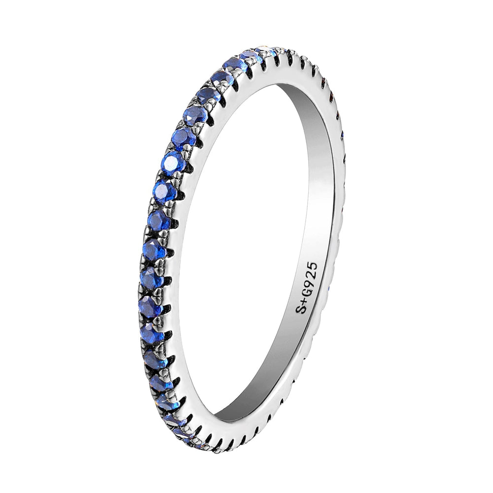 silver sapphire stacking ring - seolgold