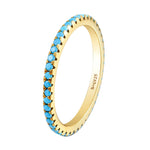 gold turquoise stacking ring - seolgold