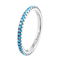 silver turquoise stacking ring - seolgold