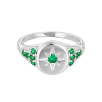 Seol Gold - Emerald star set signet ring