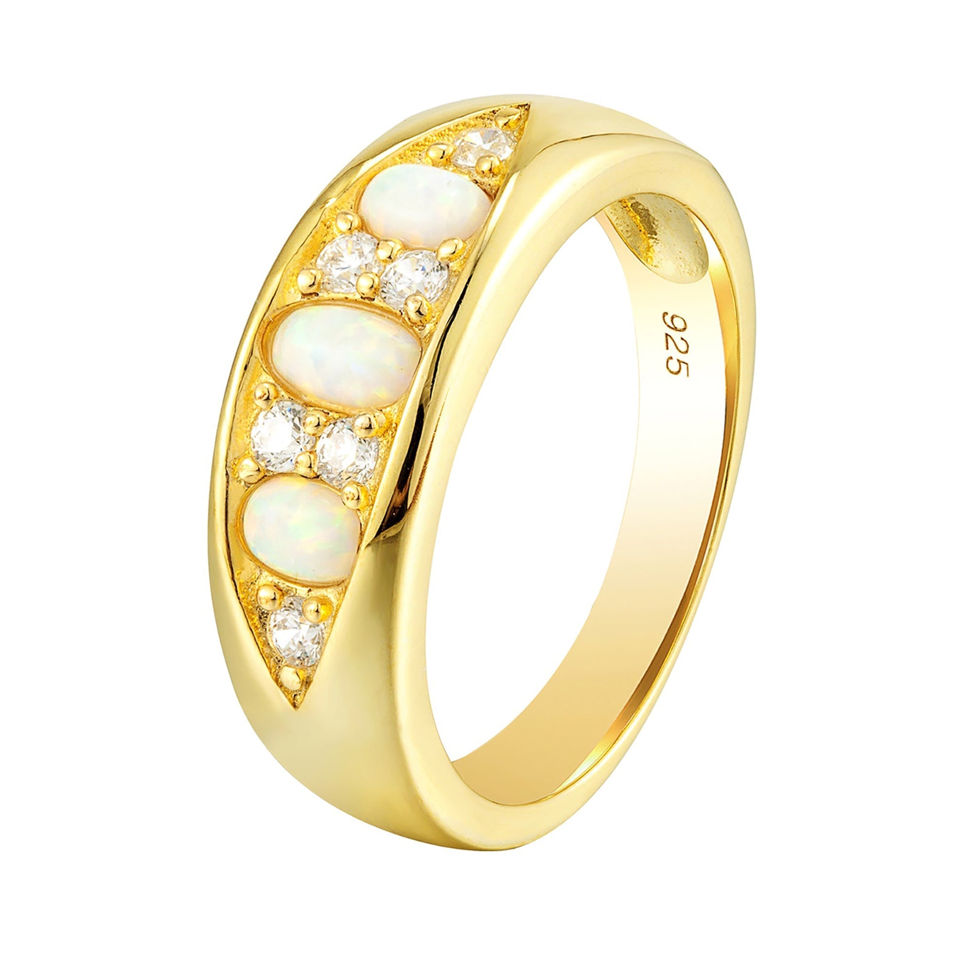 opal cz ring - seol gold