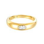 18ct Gold Vermeil Oval CZ Domed Ring
