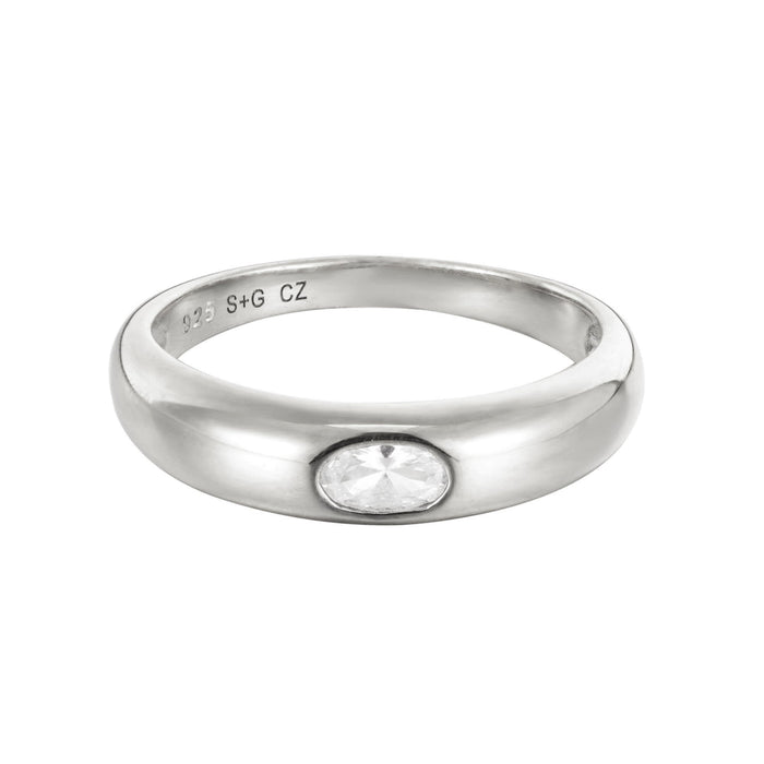 cz domed ring - seol gold