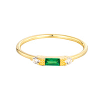 gold emerald ring - seolgold