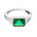 Sterling Silver Emerald CZ Ring (Mens)