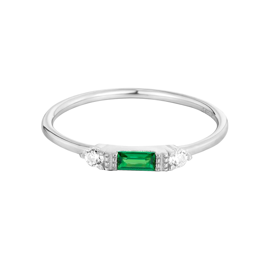 silver emerald ring - seolgold
