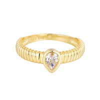Seol gold -  Teardrop CZ Ring