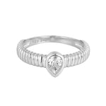 Sterling Silver Teardrop CZ Stacking Ring