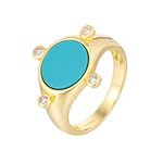 Turquoise CZ Beaded Ring