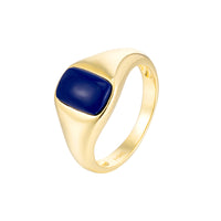 gold - Lapis Lazuli Signet Ring - seolgold