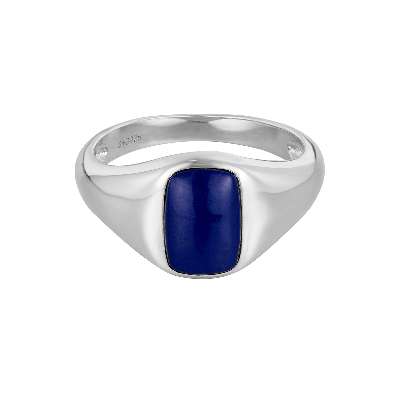 silver Lapis Lazuli Signet Ring - seolgold