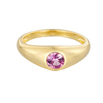 18ct Gold Vermeil Pink CZ Bezel Ring