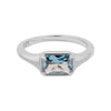 Silver ring with a blue gemstone on a white background - seolgold